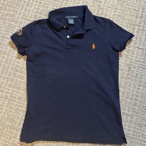 US Open Ralph Lauren Navy Polo Shirt with Orange Logo Women’s Size M